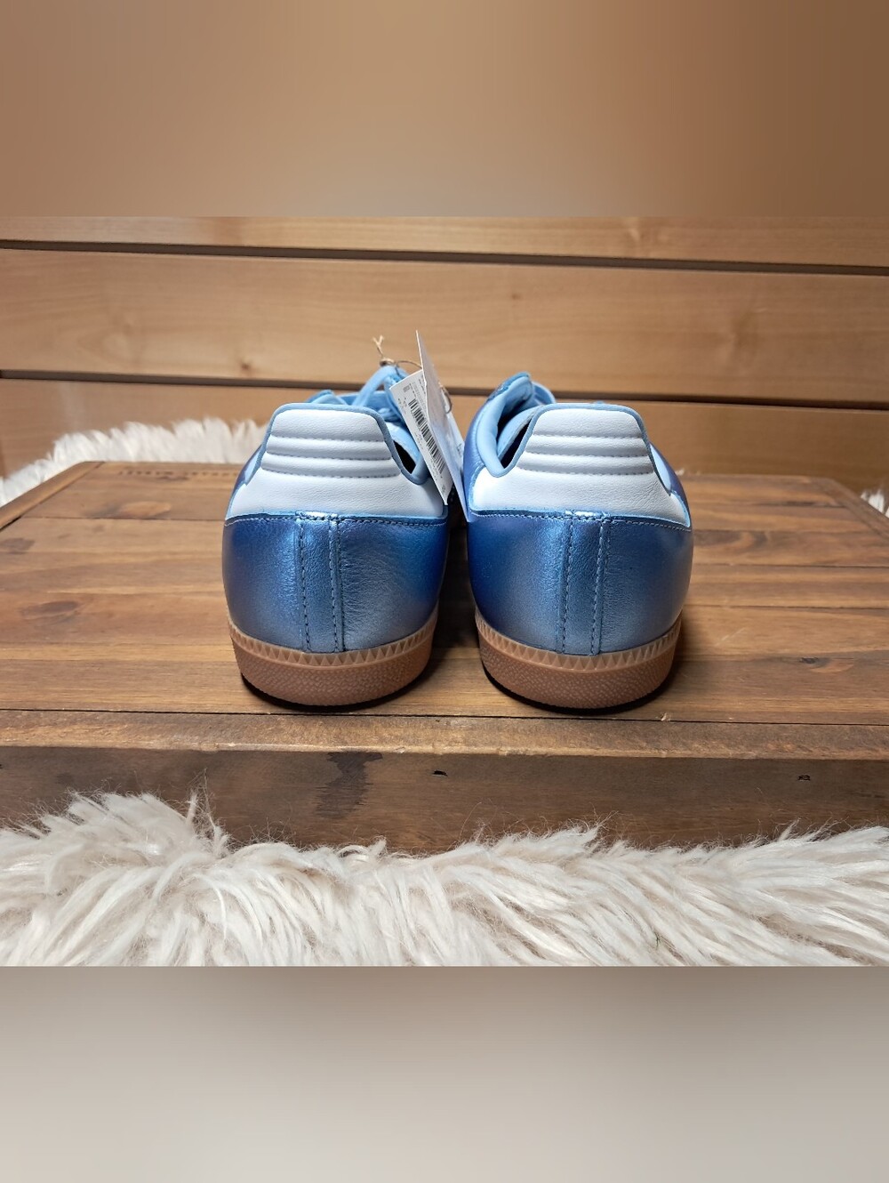 Title: Adidas Samba OG Metallic Clear Sky Light Blue White Gum Sneakers - NWT - Picture 2 of 9